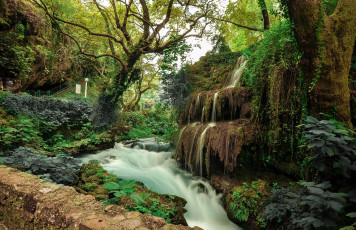 Картинка природа водопады река лес водопад