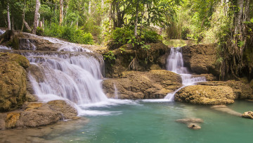 Картинка природа водопады водопад река лес