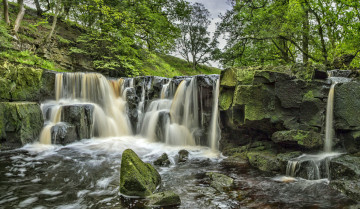Картинка природа водопады водопад река лес