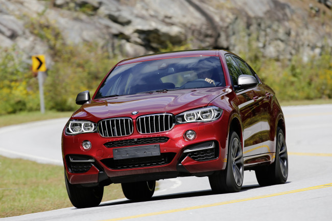 Обои картинки фото автомобили, bmw, красный, 2014г, f16, m50d, x6