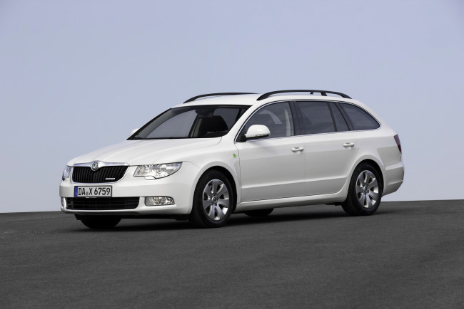Обои картинки фото автомобили, skoda, светлый, greenline, combi, superb