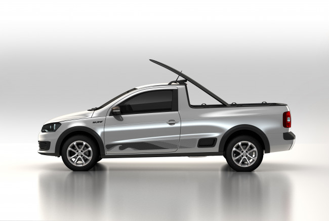 Обои картинки фото автомобили, volkswagen, светлый, 2014г, surf, saveiro
