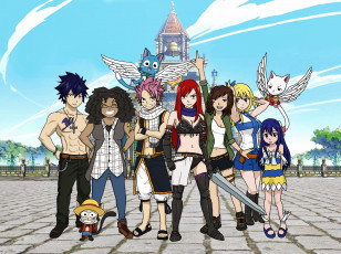 Картинка разное арты парни хвост феи девушки арт