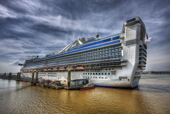 Картинка caribbean+princess корабли лайнеры лайнер причал океанский круиз