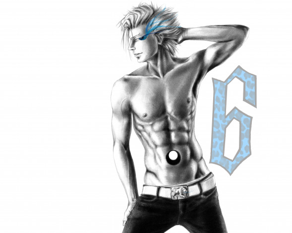 Обои картинки фото разное, арты, арранкар, парень, гримджоу, арт