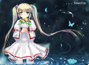 Картинка аниме rewrite фон взгляд девушка