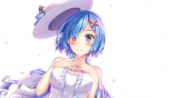 Картинка аниме re +zero+kara+hajimeru+isekai+seikatsu девушка взгляд фон