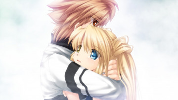 Картинка аниме rewrite девушки взгляд фон