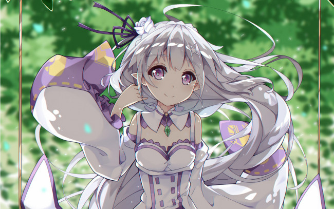 Обои картинки фото аниме, re,  zero kara hajimeru isekai seikatsu, фон, взгляд, девушка