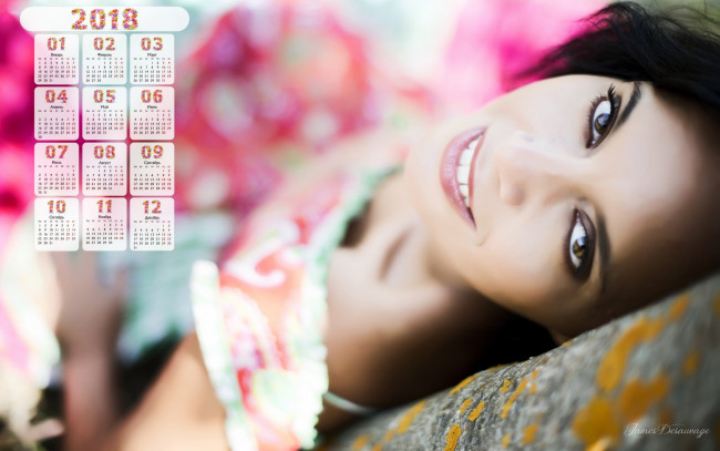 Обои картинки фото календари, девушки, взгляд, лицо