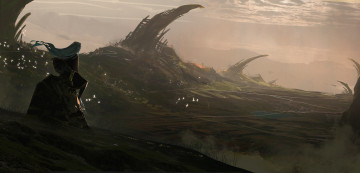 Картинка аниме пейзажи +природа девушка