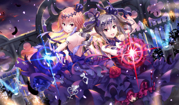 Картинка аниме магия +колдовство +halloween девушки