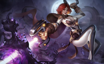 Картинка фэнтези красавицы+и+чудовища девушка оружие поза sci-fi art костюм луна арт фантастика взгляд монстр