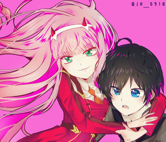 Обои картинки фото аниме, darling in the frankxx, милый, во, франксе