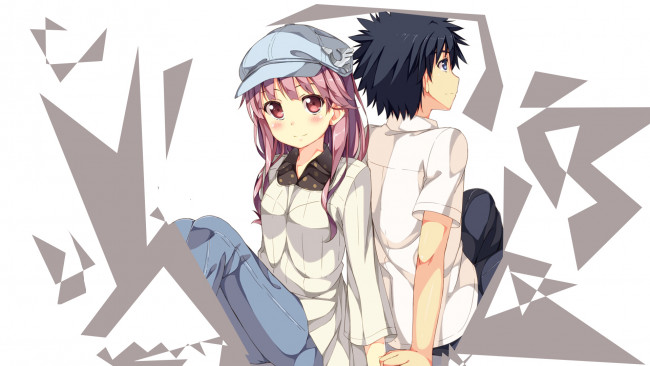 Обои картинки фото аниме, toaru majutsu no index, двое