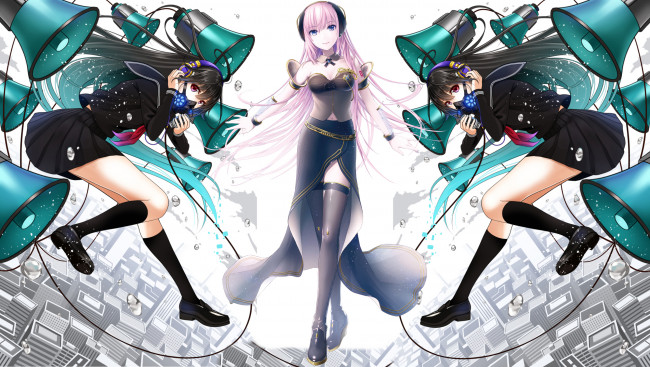Обои картинки фото аниме, vocaloid, девушки