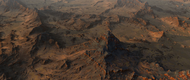 Обои картинки фото марс, космос, планета, вселенная, поверхность, грунт, камни, красная, горизонт, пространство, пустыня