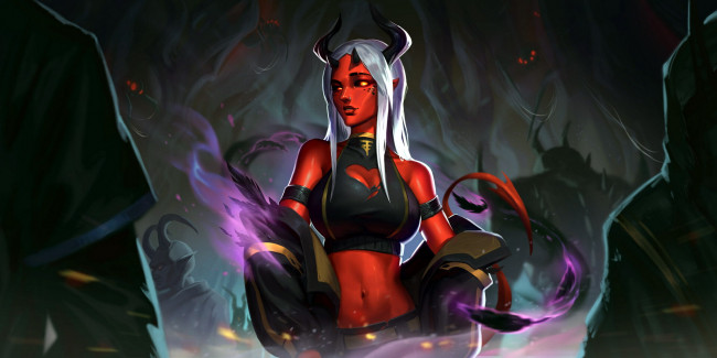 Обои картинки фото фэнтези, демоны, девушка, демонесса