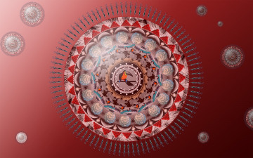 Картинка 3д+графика другое+ other круги орнамент птица