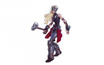 Картинка рисованное комиксы девушка костюм тор молот