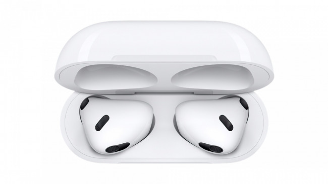 Обои картинки фото компьютеры, apple, airpods, 3rd, gen, october, 2021, event, мини, наушники, звук, технологии