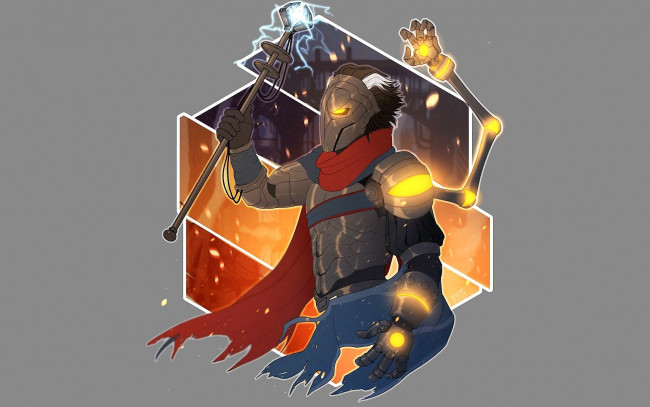 Обои картинки фото видео игры, league of legends, посох, рука, маска