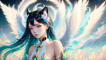 Картинка аниме ангелы +демоны нейросети графика нейроарт ai art нейронные сети рисунки нейро искусство