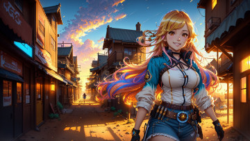 Картинка аниме город +улицы +интерьер +здания нейросети графика нейроарт ai art нейронные сети рисунки нейро искусство