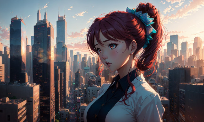 Обои картинки фото аниме, город,  улицы,  интерьер,  здания, нейросети, графика, нейроарт, ai, art, нейронные, сети, рисунки, нейро, искусство