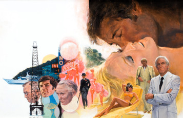 Картинка norm+eastman рисованное люди яхта вышка огни обложка