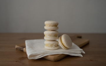 обоя еда, макаруны, лакомство, ванильные