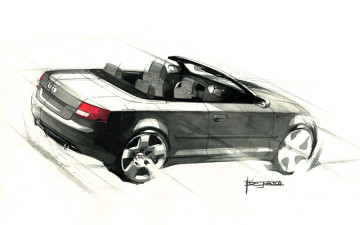 обоя рисованное, авто, мото, машина, ауди, кабриолет