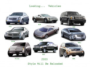 Картинка wall of cadillac`s автомобили cadillac
