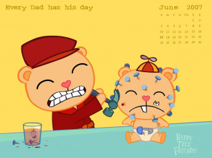 обоя мультфильмы, happy, tree, friends