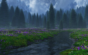 Картинка 3д графика nature landscape природа