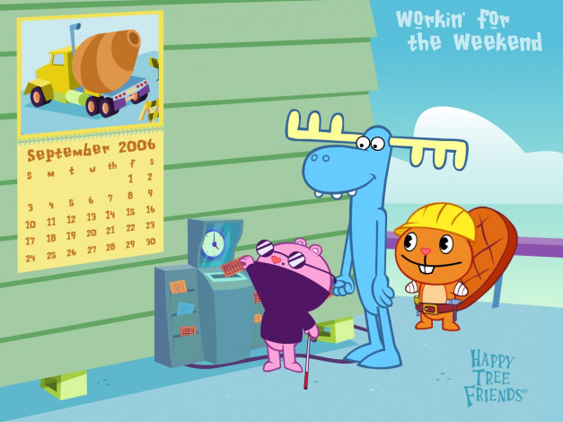 Обои картинки фото мультфильмы, happy, tree, friends