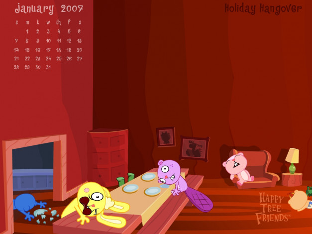 Обои картинки фото мультфильмы, happy, tree, friends