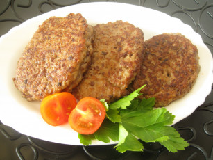 Картинка автор varvarra еда вторые блюда петрушка котлеты тарелка помидоры томаты