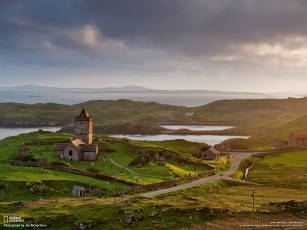 Картинка города пейзажи дорога побережье церковь