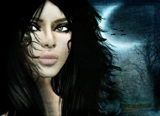 Картинка 3д графика portraits портрет лицо девушка волосы