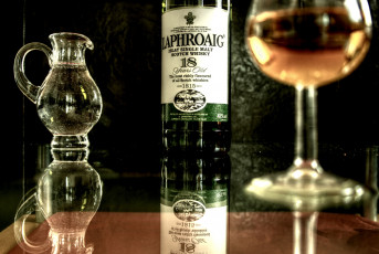 обоя бренды, laphroaig, виски, бокал, графин