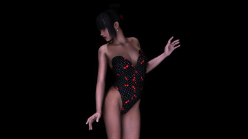 Картинка 3д графика people люди купальник взгляд девушка