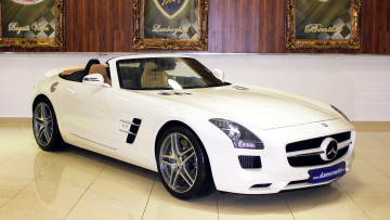 обоя mercedes, sls, автомобили, выставки, уличные, фото, подразделение, daimler, ag, германия, mercedes-benz, легковые, грузовики, двигатели, автобусы