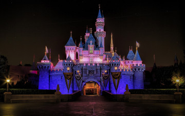 Картинка города диснейленд ночь замок