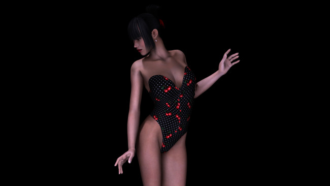 Обои картинки фото 3д, графика, people, люди, купальник, взгляд, девушка