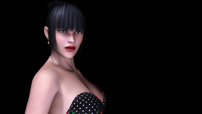 Обои картинки фото 3д, графика, portraits, портрет, девушка, взгляд