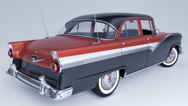 Обои картинки фото автомобили, 3д, 1956, ford