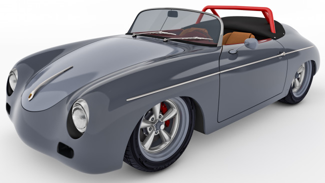 Обои картинки фото автомобили, 3д, 356a, porsche, custom, 1955