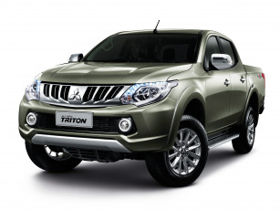 Картинка автомобили mitsubishi triton double cab th-spec 2015г зеленый