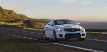 обоя автомобили, cadillac, 2016г, светлый, coupe, ats-v